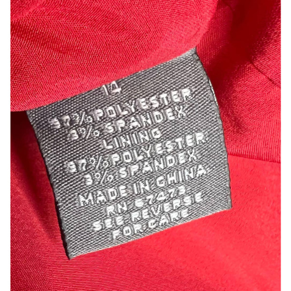 Taylor‎ Red Fully Lined Party Dress Size 14 Ruffle Collar - Picture 6 of 9